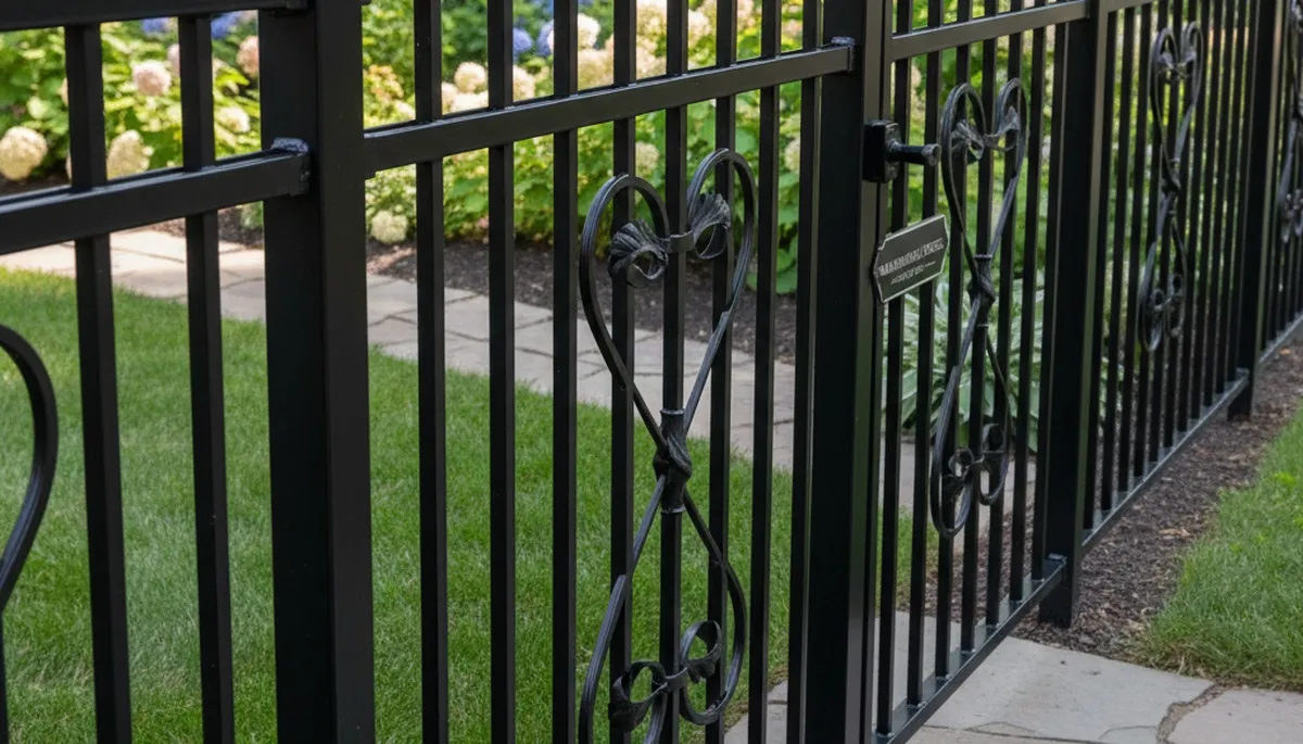 Ornamental black metal fence installation by Chop Chop Landscaping in Minneapolis, MN
