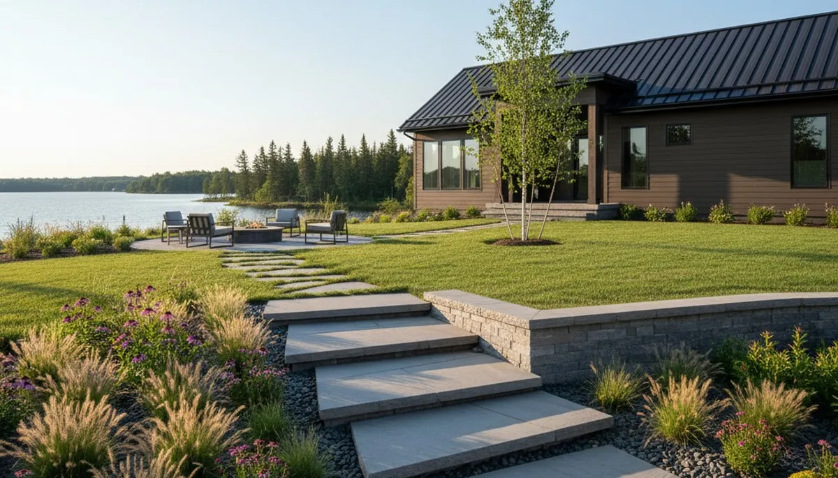 Landscaping crew providing lawn care service in Minneapolis, MN